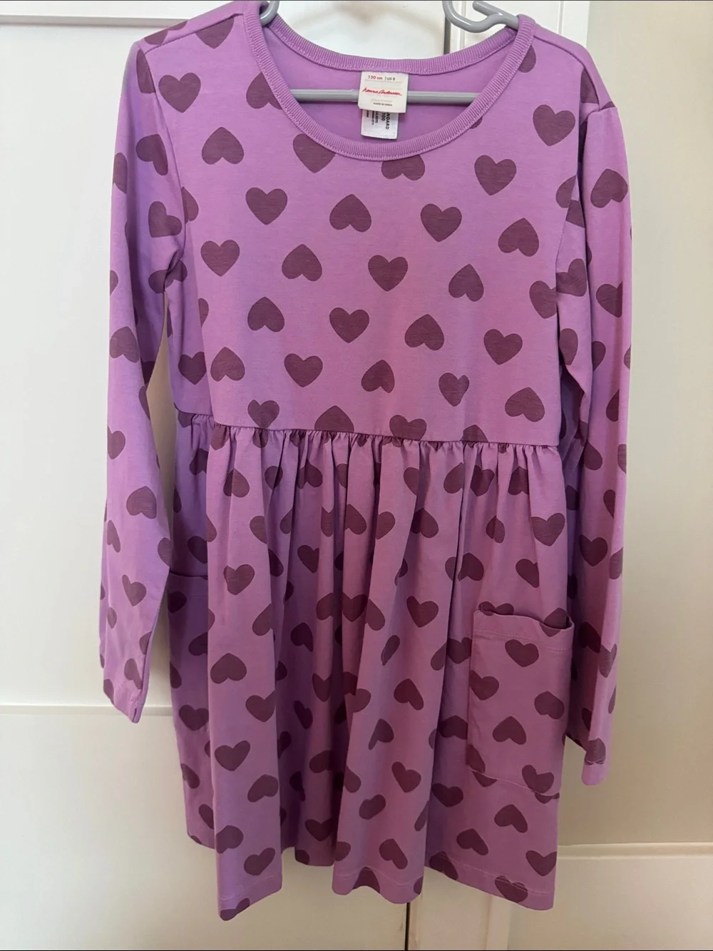 Hanna Andersson Lavender Purple Heart Long-Sleeve Dress